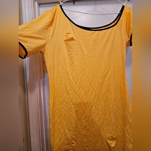 Plus Ripped Contrast Trim Asymmetrical Neck Bodycon Dress